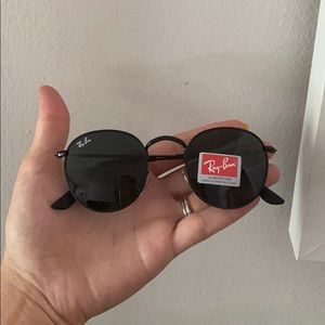 Brand New All Black RayBan Metal Rounds 50mm